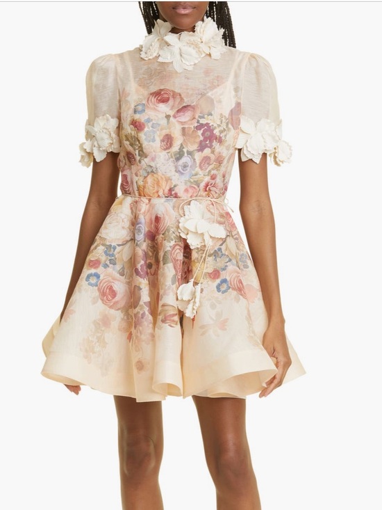 Zimmermann Dresses & Skirts - Zimmermann High Tide Lift Off Flower Linen & Silk Minidress